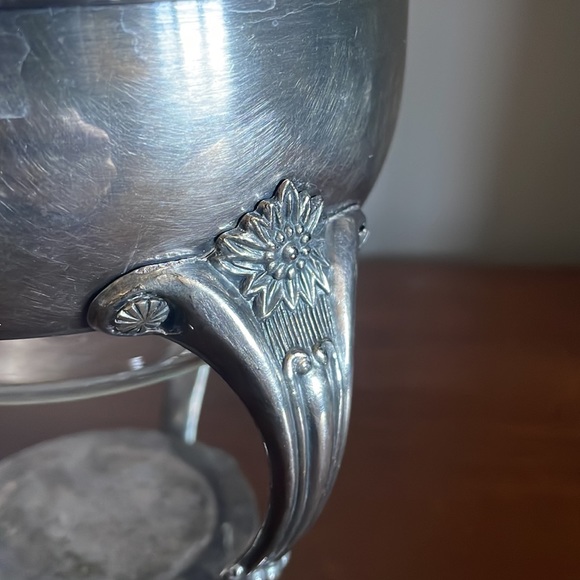 Vintage Raimond Silver Plate Italian Glass Tea Coffee Carafe - Picture 2 of 9